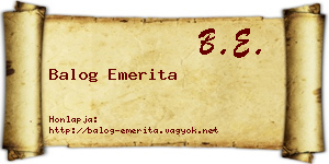 Balog Emerita névjegykártya