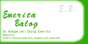 emerita balog business card